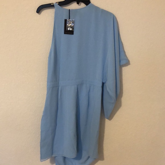 Michael Costello x REVOLVE Lexa mini one shoulder Dress in Light Blue - Picture 9 of 13